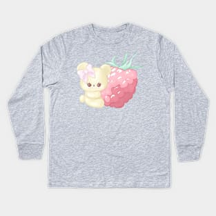 Raspberry Cutie Bear Kids Long Sleeve T-Shirt